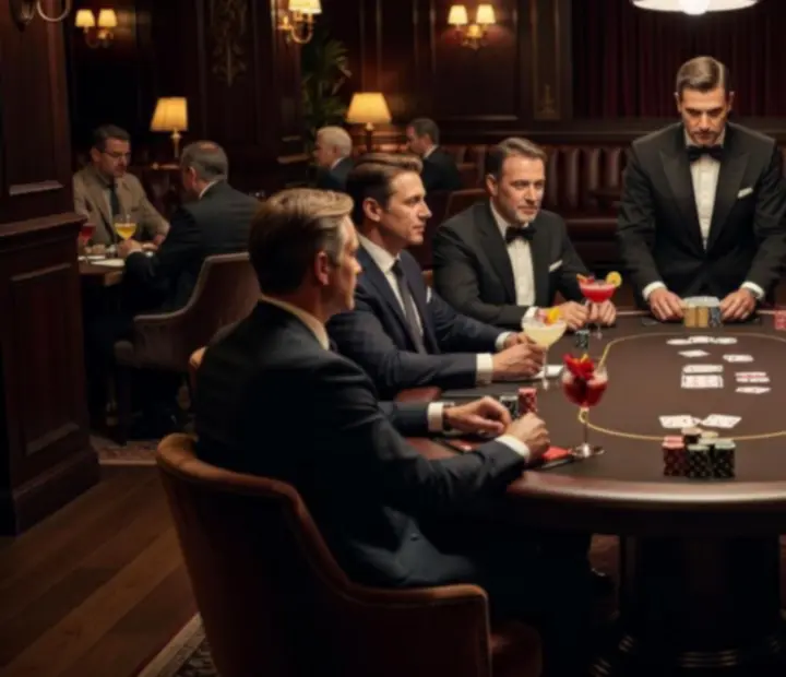 Stół pokerowy z profesjonalnym dilerem podczas wieczoru w restauracji Pola Stelvio