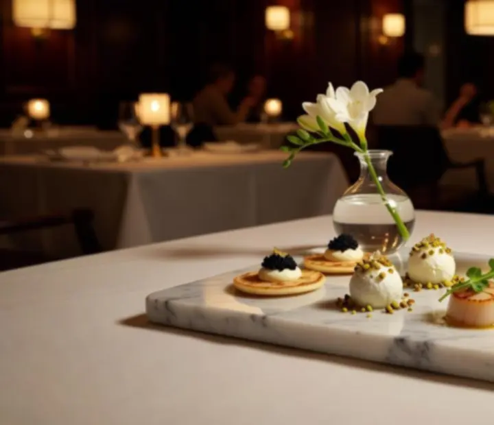 Zestaw eleganckich przystawek w stylu haute cuisine