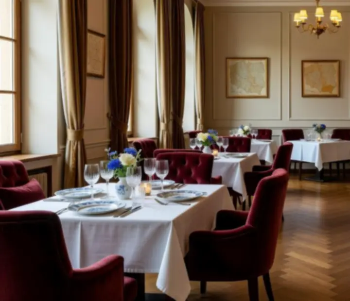 Designerska sala restauracyjna Pola Stelvio inspirowana luksusowymi hotelami butikowymi.